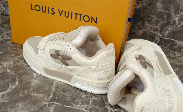 Louis Vuitton Off-White Beige Trainer Sneakers