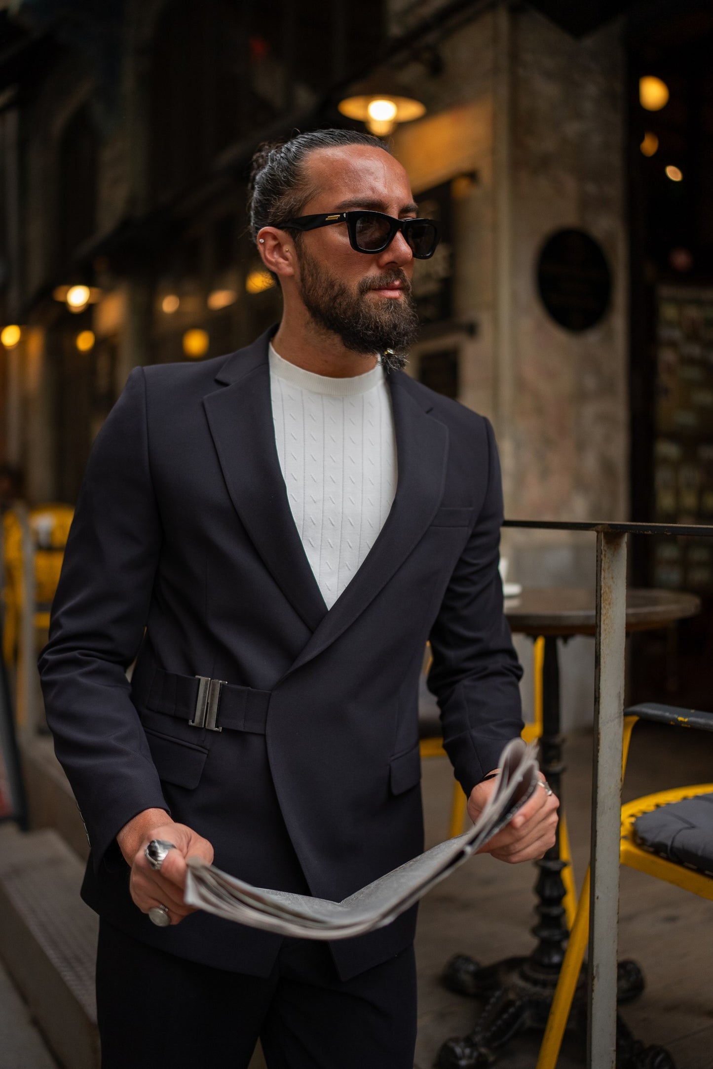 Men's Black Slim-Fit Suit
