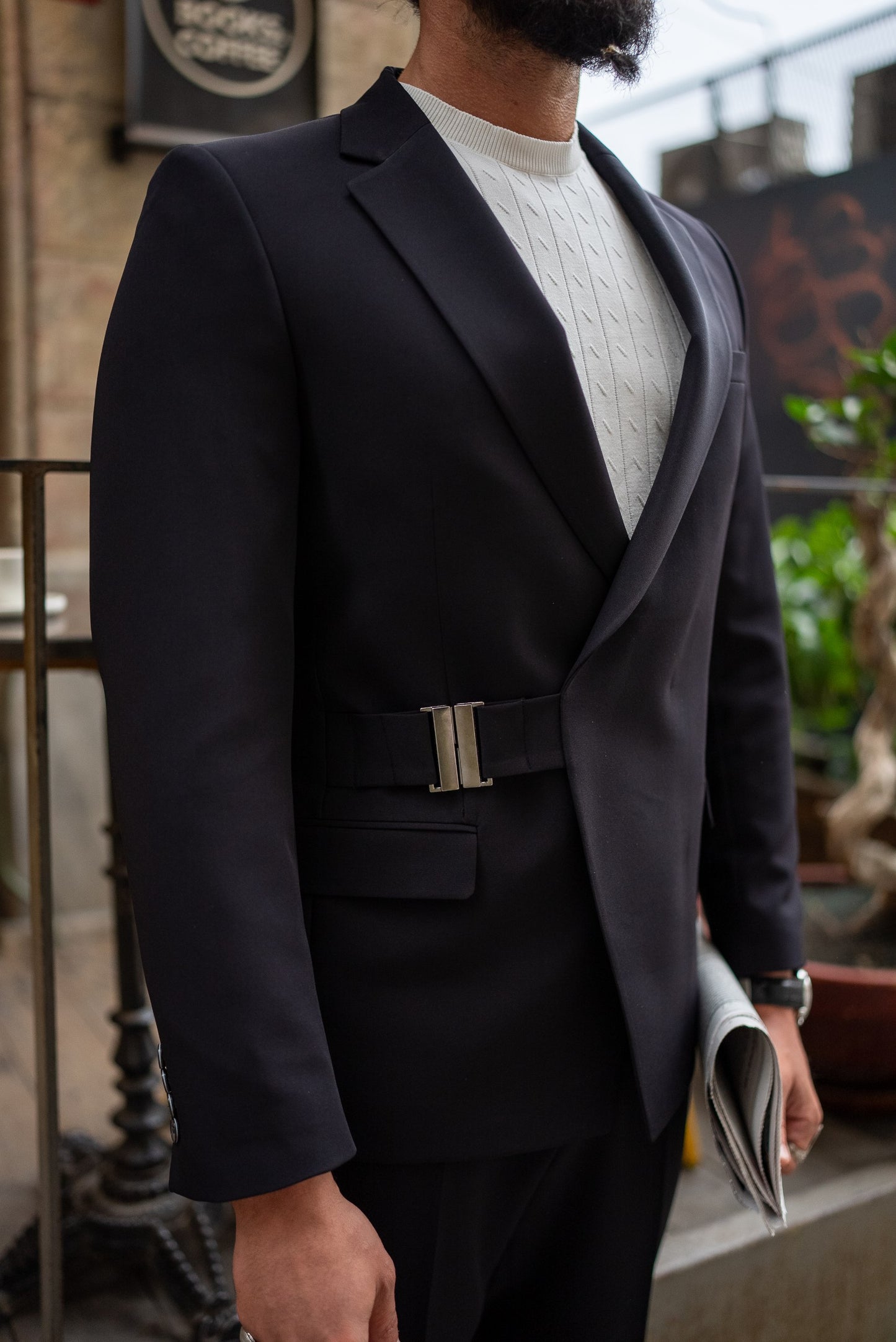 Men's Black Slim-Fit Suit