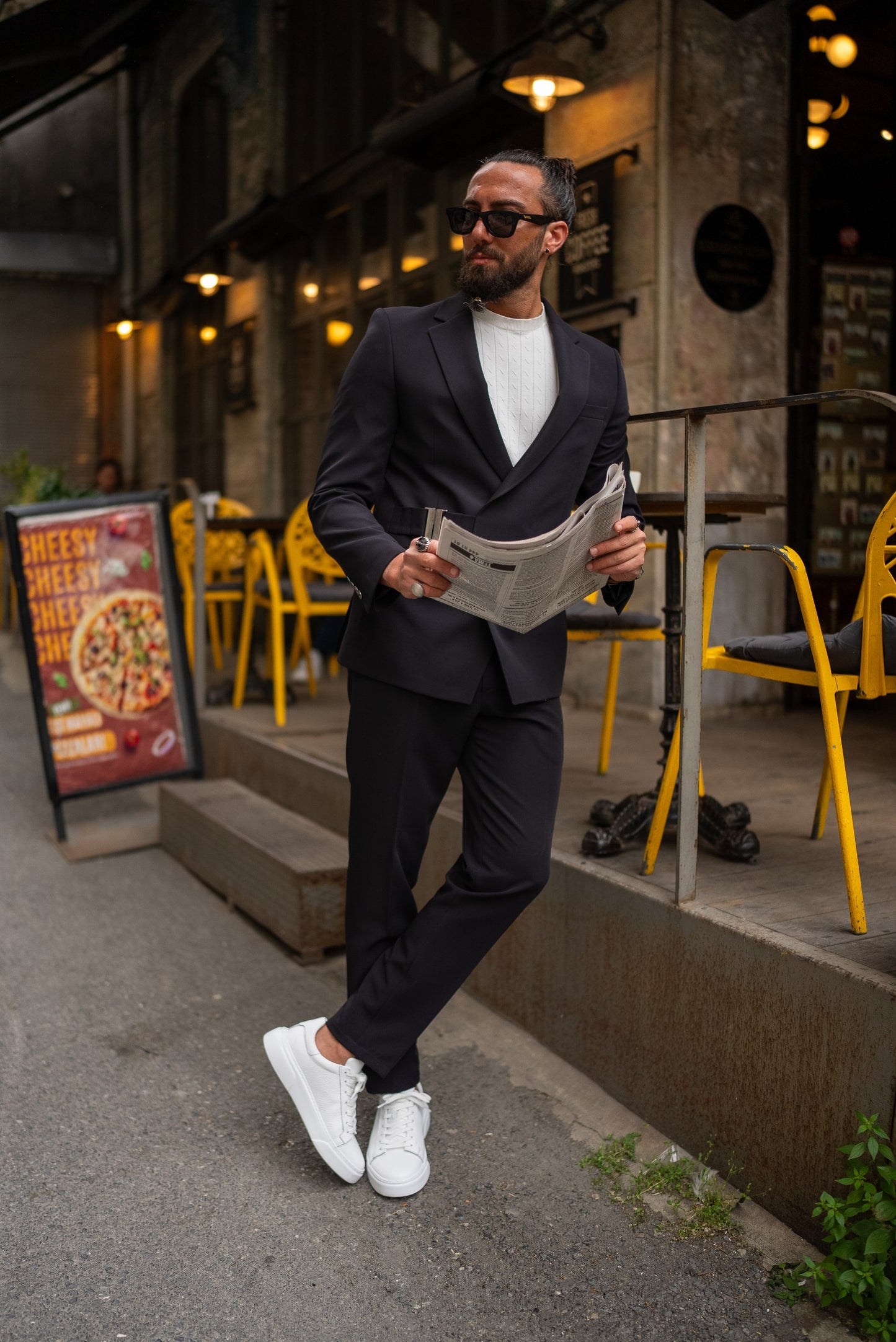 Men's Black Slim-Fit Suit