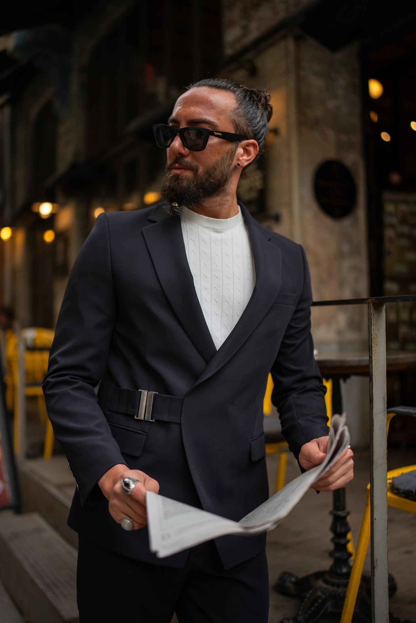 Men's Black Slim-Fit Suit