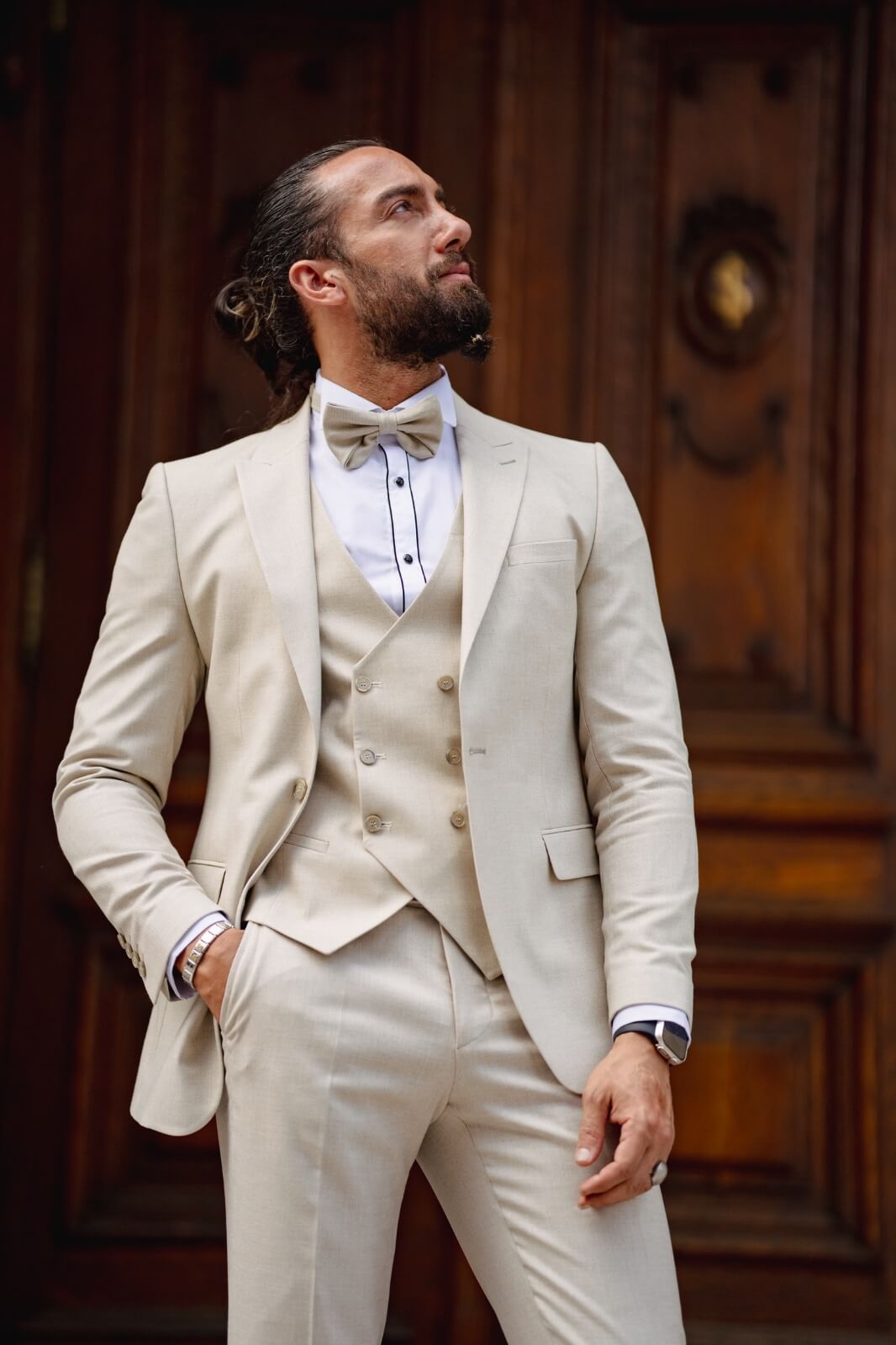 Nile Beige Tuxedo Suit