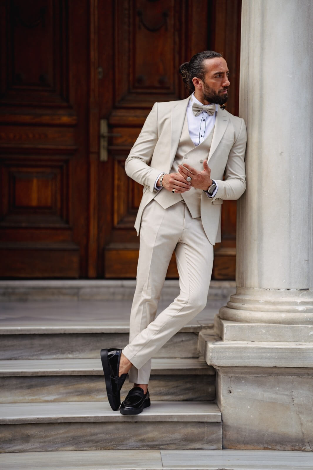 Nile Beige Tuxedo Suit