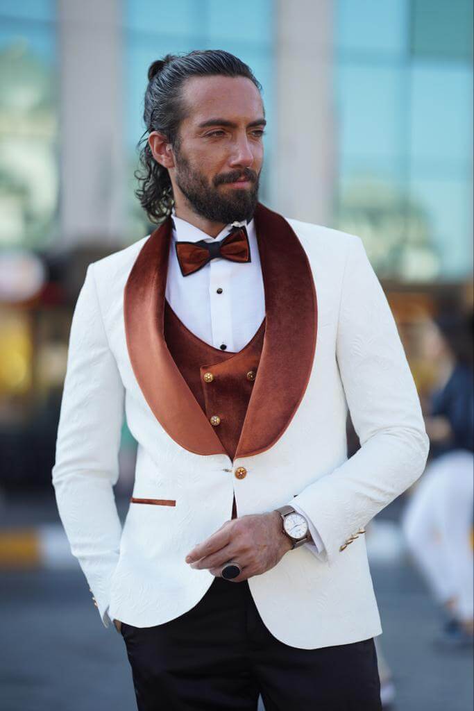 Eiffel White - Camel Tuxedo