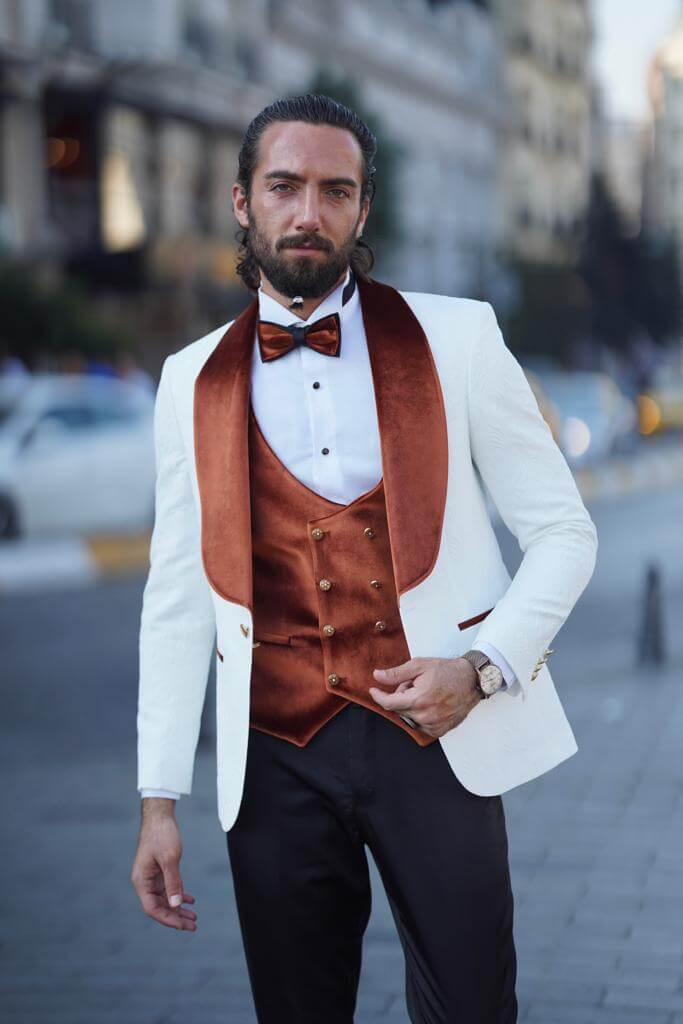 Eiffel White - Camel Tuxedo