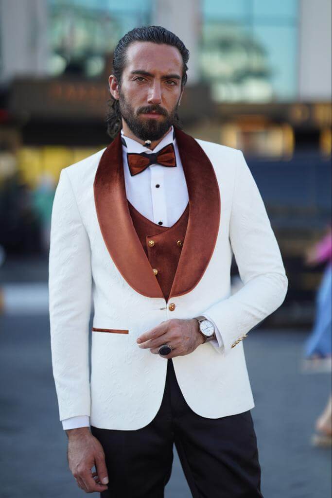 Eiffel White - Camel Tuxedo