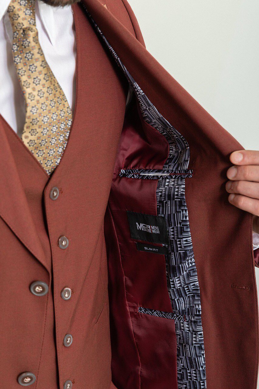 Men's Brown 3-piece Suit