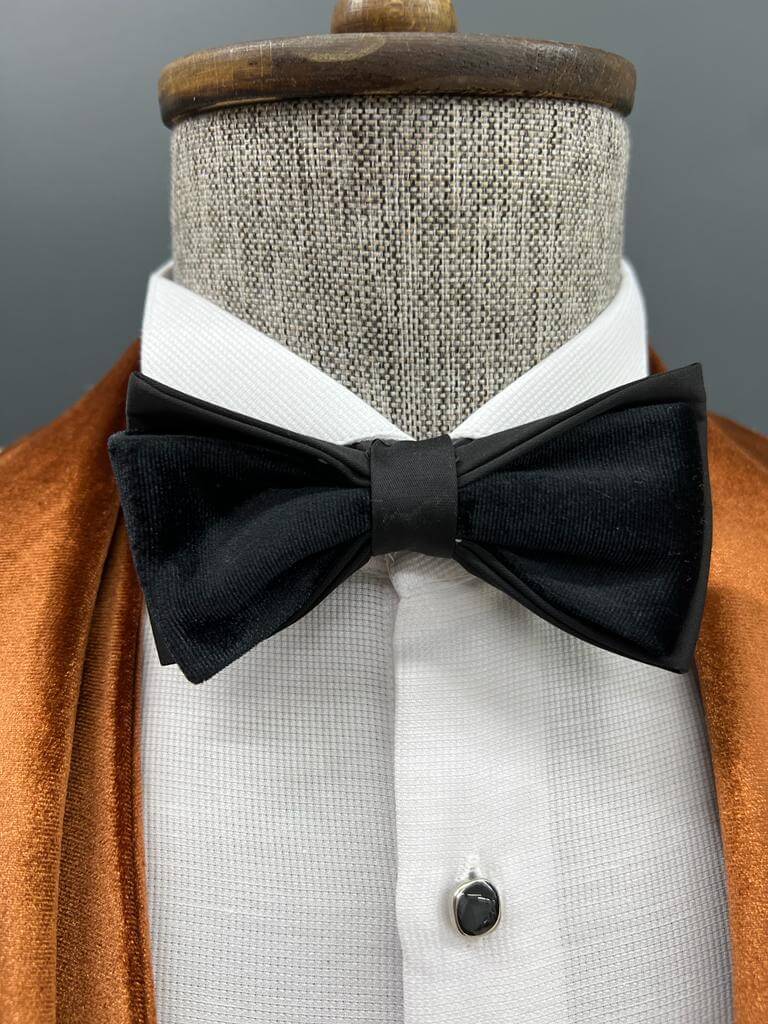 White & Orange Velvet Collar Tuxedo