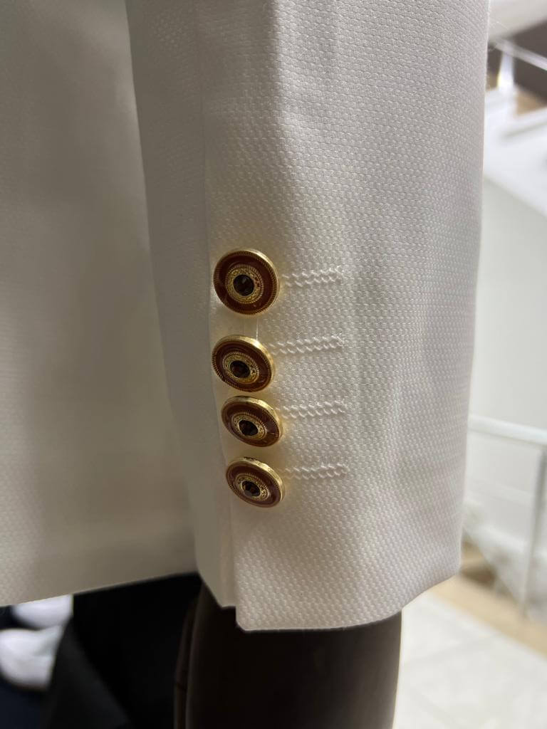 White & Orange Velvet Collar Tuxedo