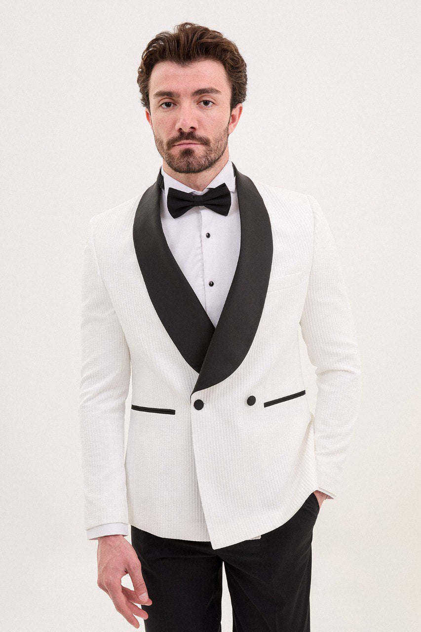 White Double Breasted Tuxedo
