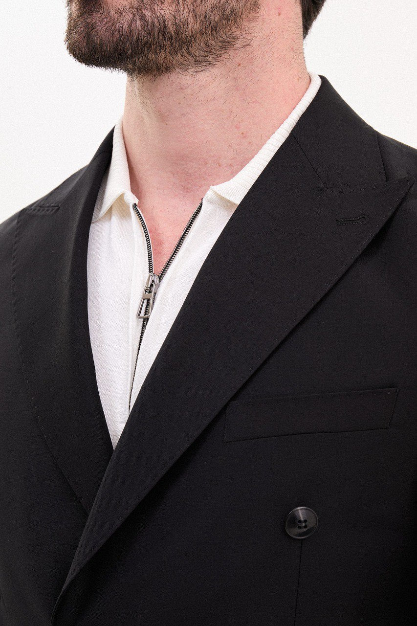 Black Double-Breasted Monarch Suit