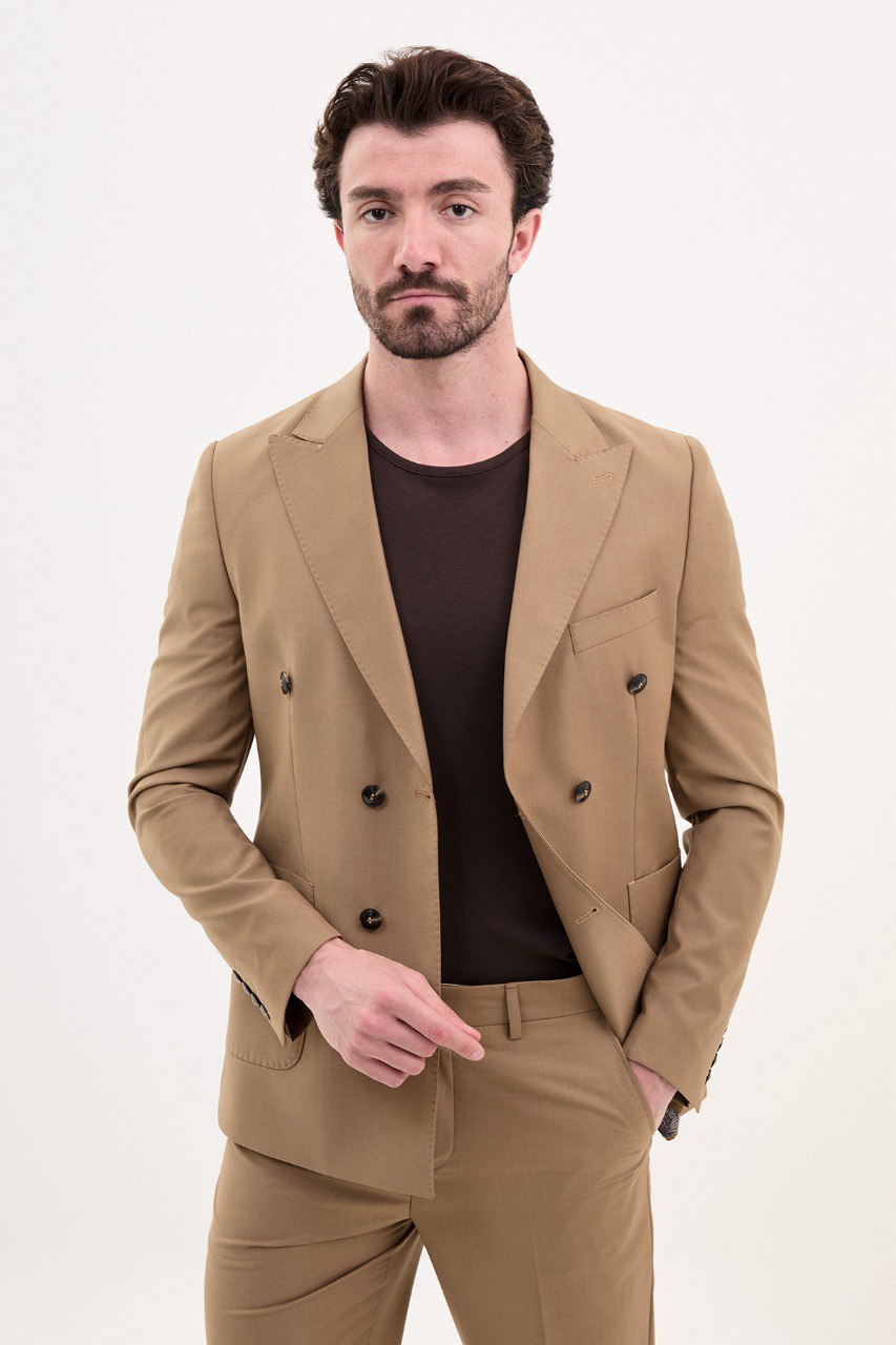 Camel Double-Breasted Maestro Suit