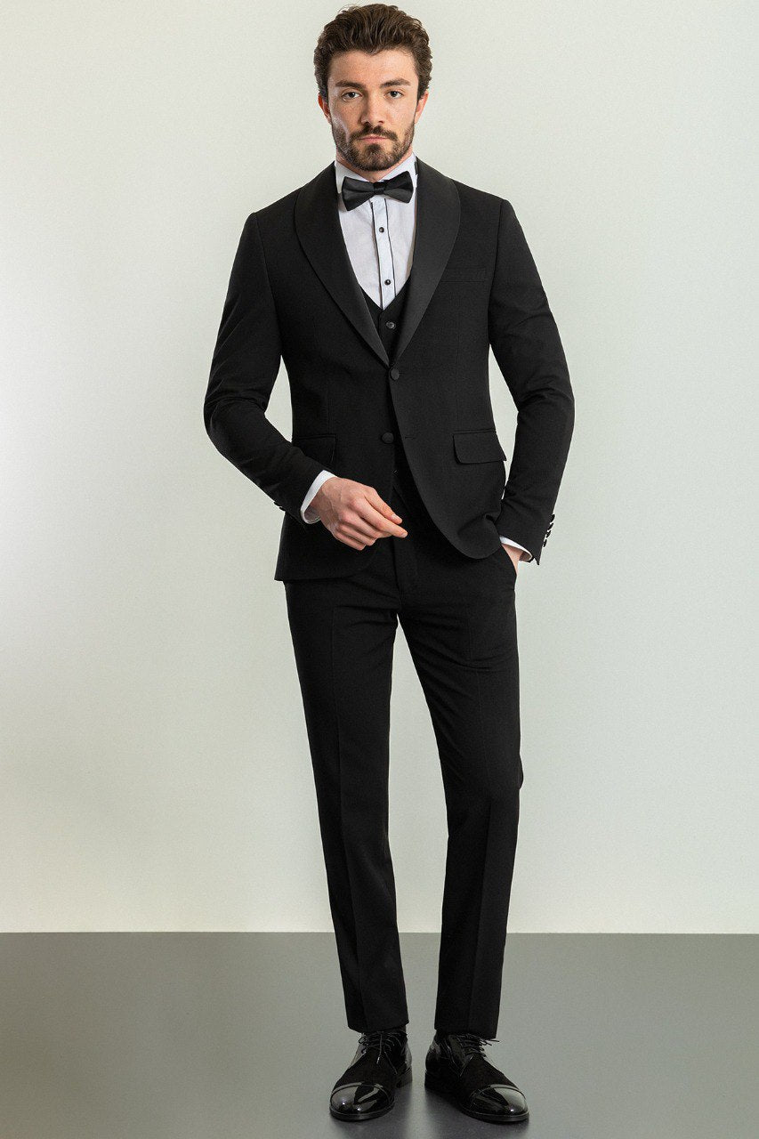 Black Shawl Lapel Groom Tuxedo