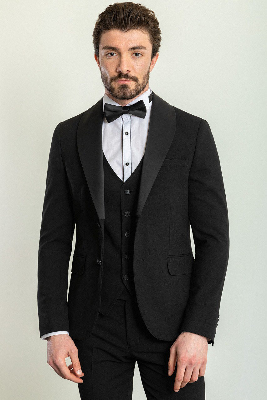 Black Shawl Lapel Groom Tuxedo