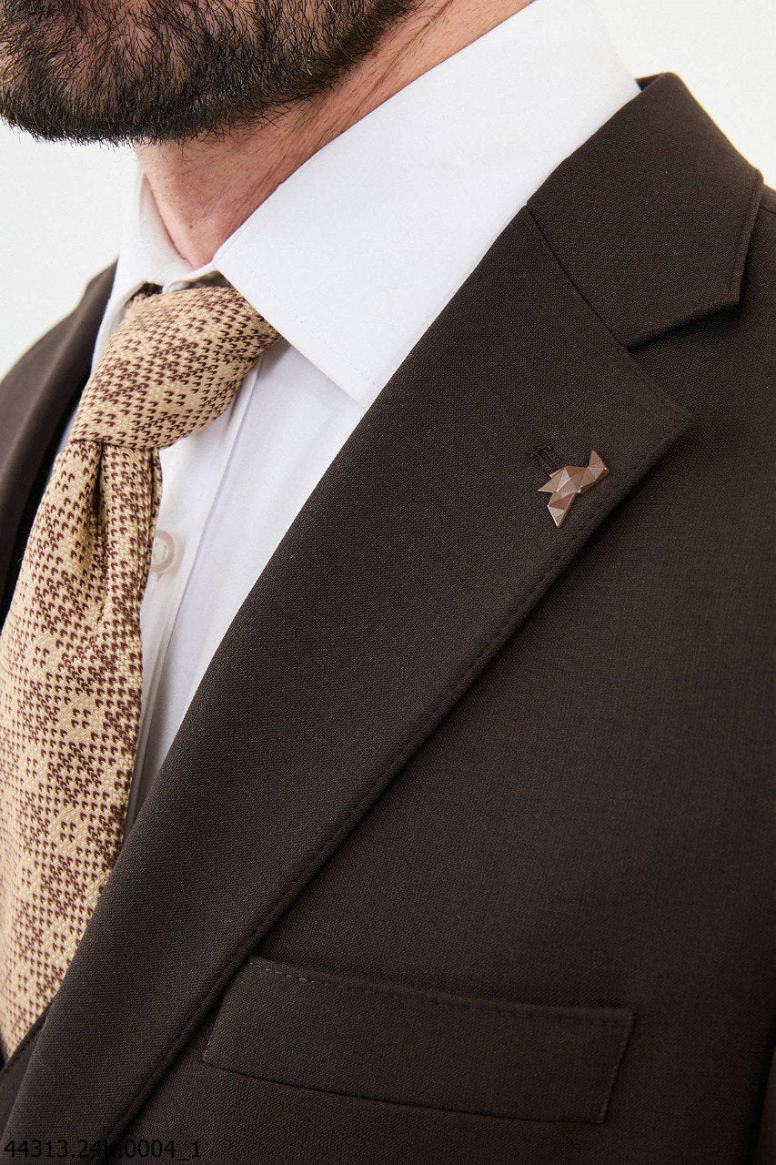 Chocolate Brown Slim Fit 3-Piece Suit