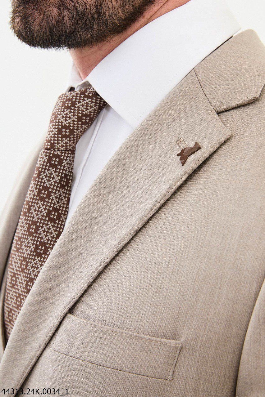 Sandstone Fit Beige Wedding Suit