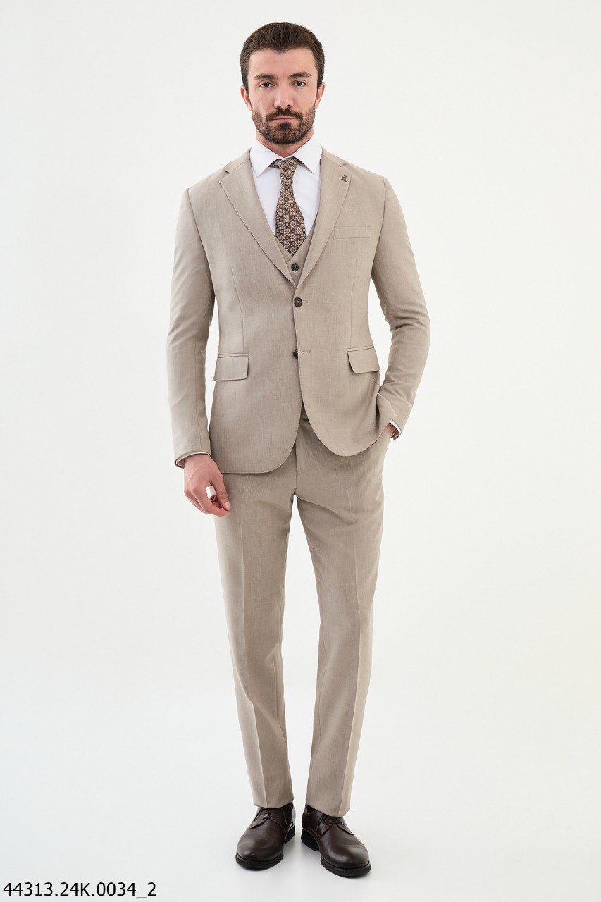 Sandstone Fit Beige Wedding Suit