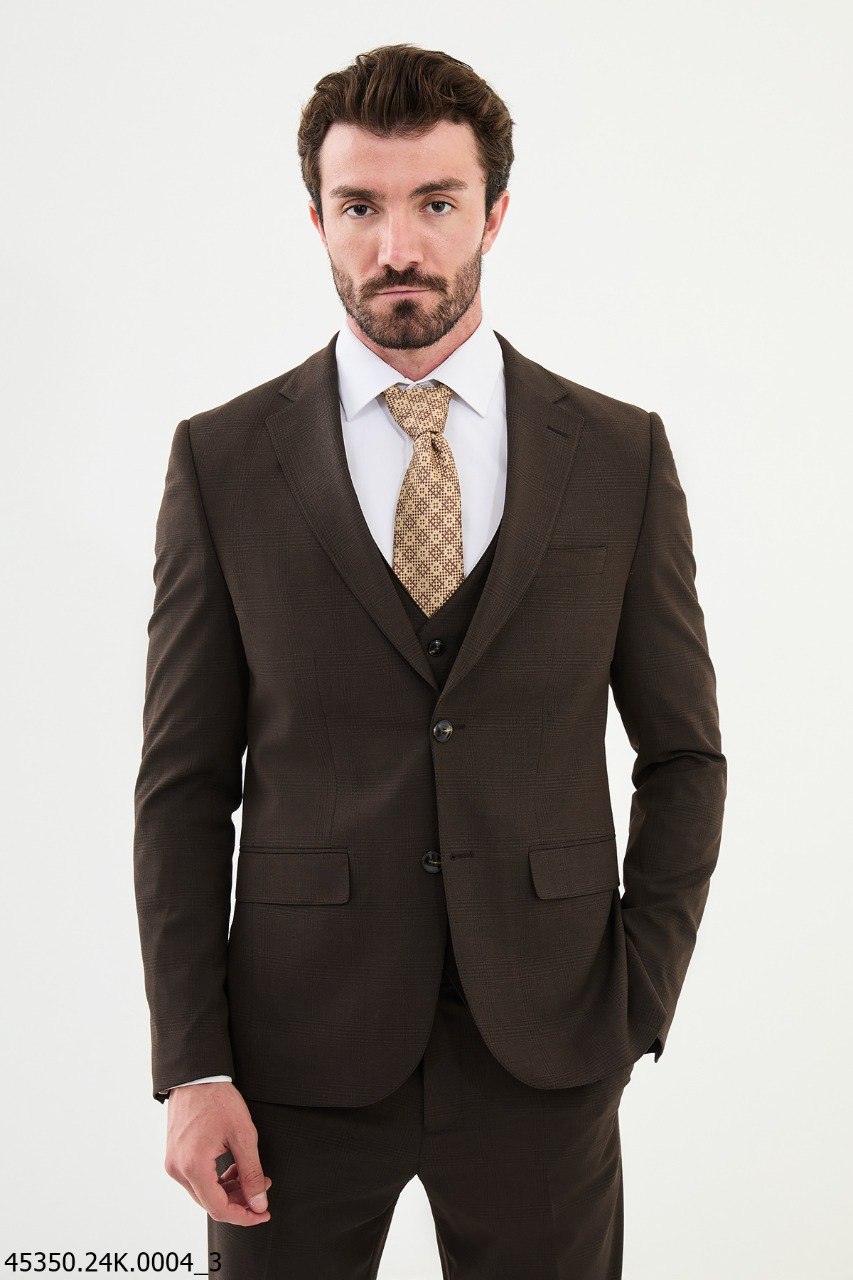 Chocolate Brown Three-Piece Formal Suit
