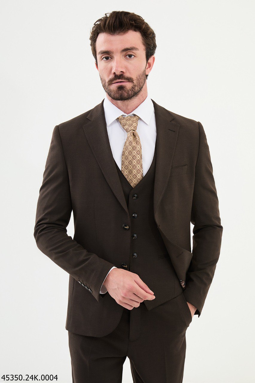 Chocolate Brown Three-Piece Formal Suit