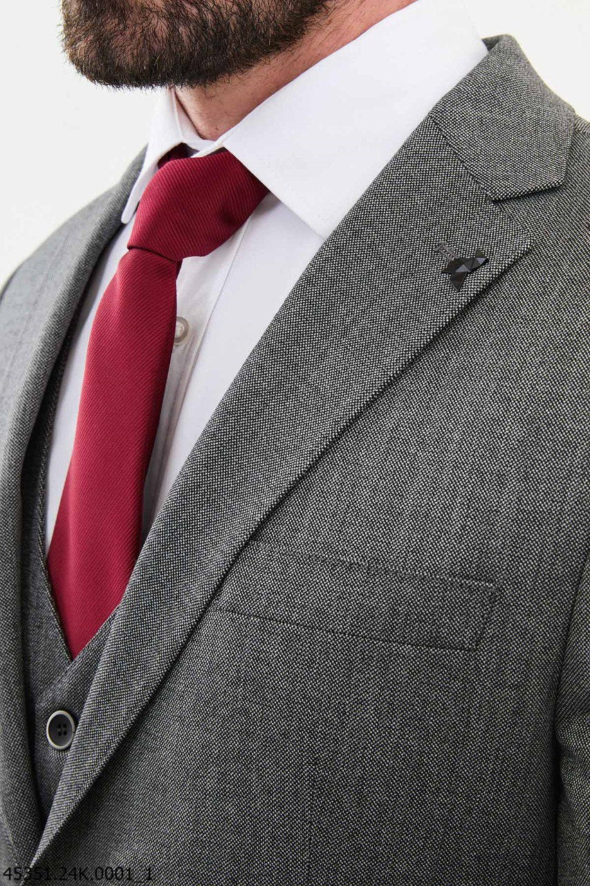 Light Gray Slim Fit 3-Piece Suit