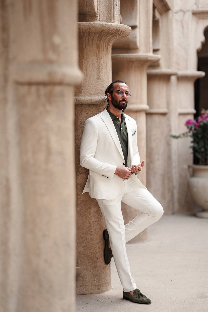 The Linen Blend White Suit