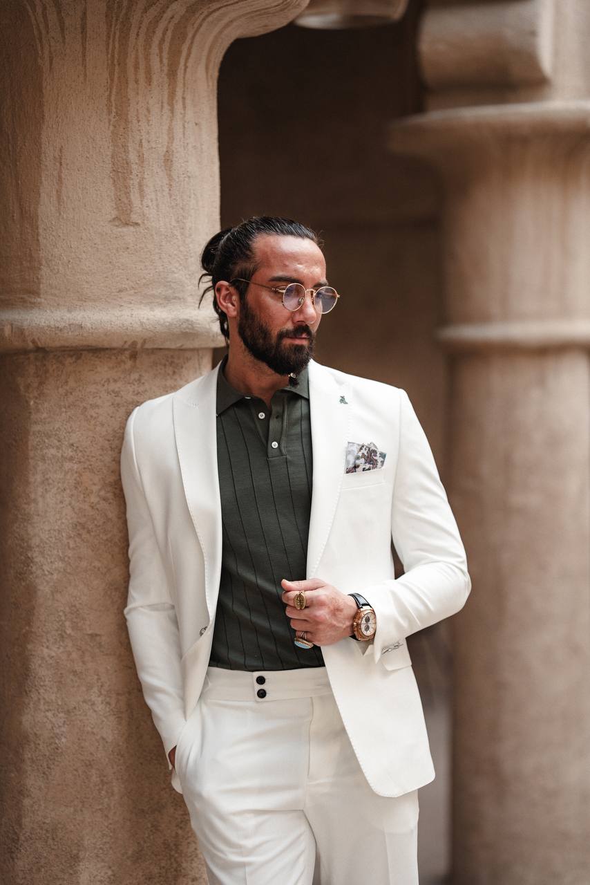 The Linen Blend White Suit
