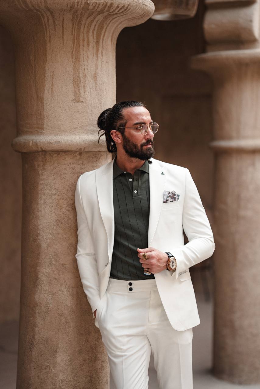 The Linen Blend White Suit