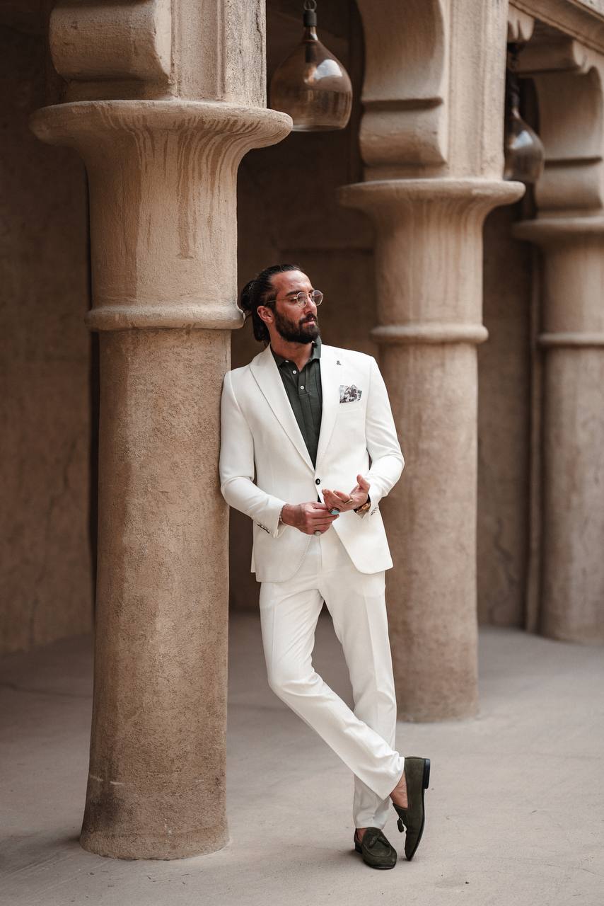 The Linen Blend White Suit