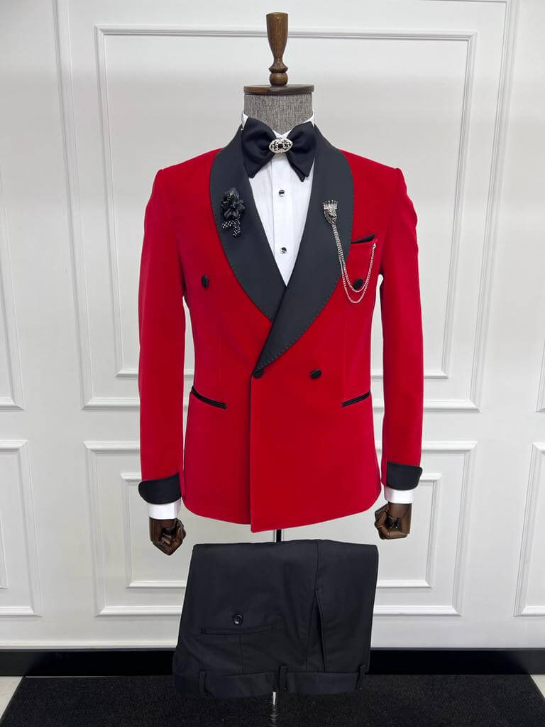 Red Slim Fit Tuxedo