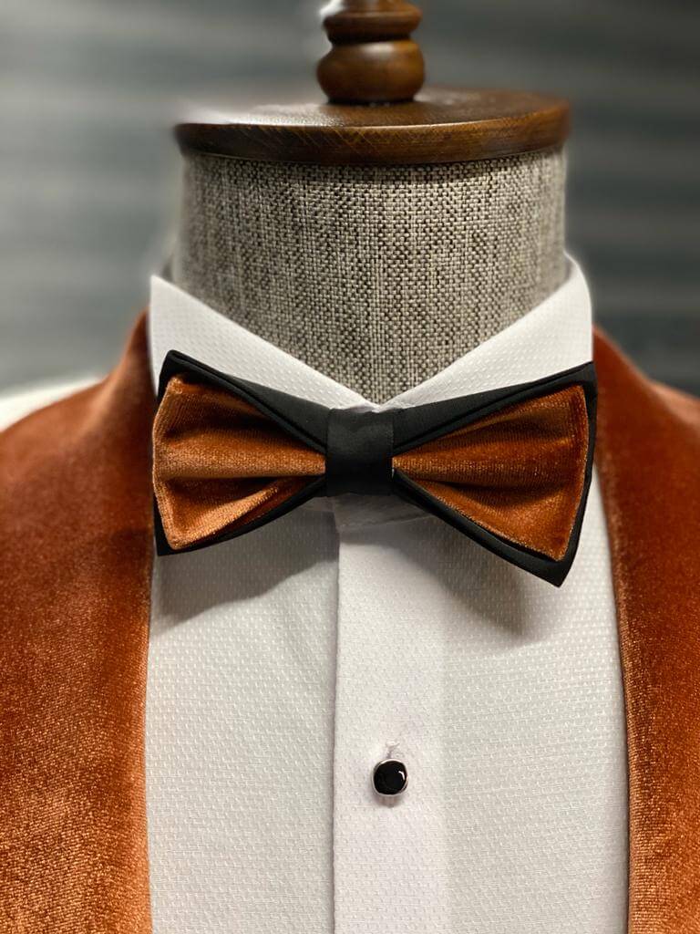 Men's Velvet Collar and Double Button Detailed Special Design Wedding Suit