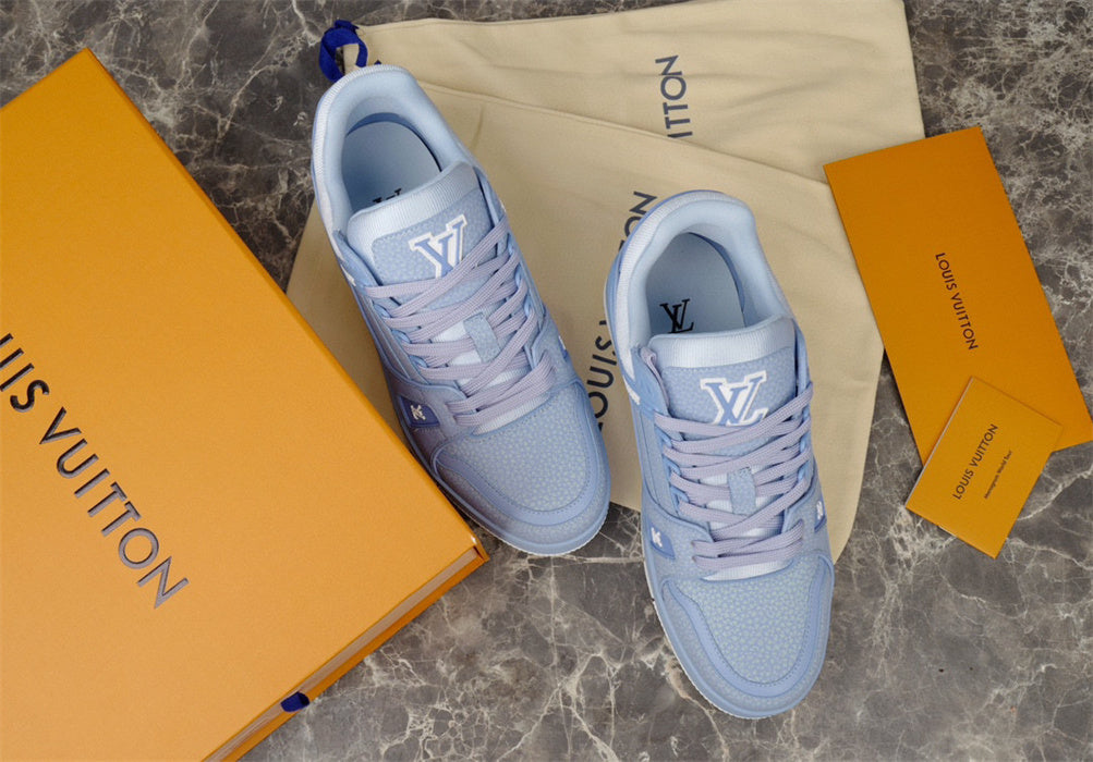 Louis Vuitton Light Blue LV Trainer Sneaker