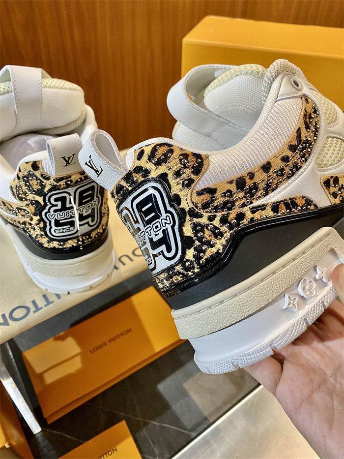 Louis Vuitton LV Trainer Leopard Print Sneakers
