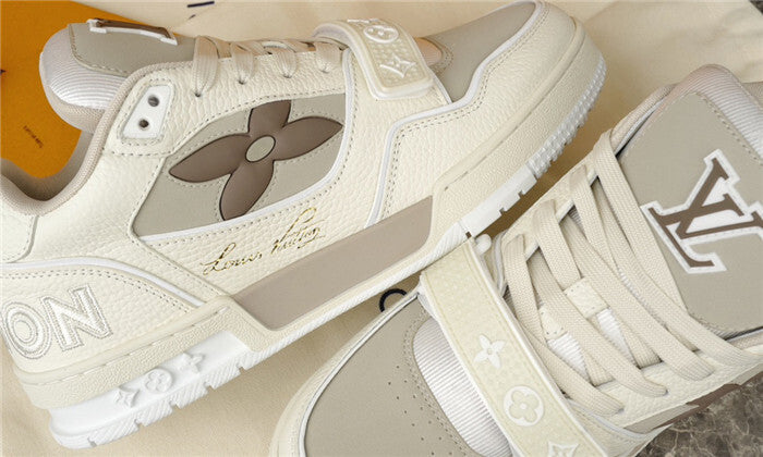 Louis Vuitton Off-White Beige Trainer Sneakers