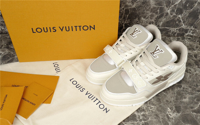 Louis Vuitton Off-White Beige Trainer Sneakers