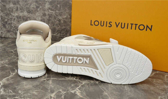 Louis Vuitton Off-White Beige Trainer Sneakers