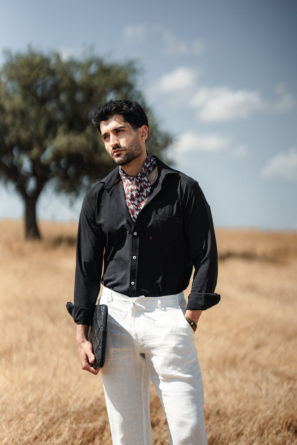 Men's Black Linen Shirt