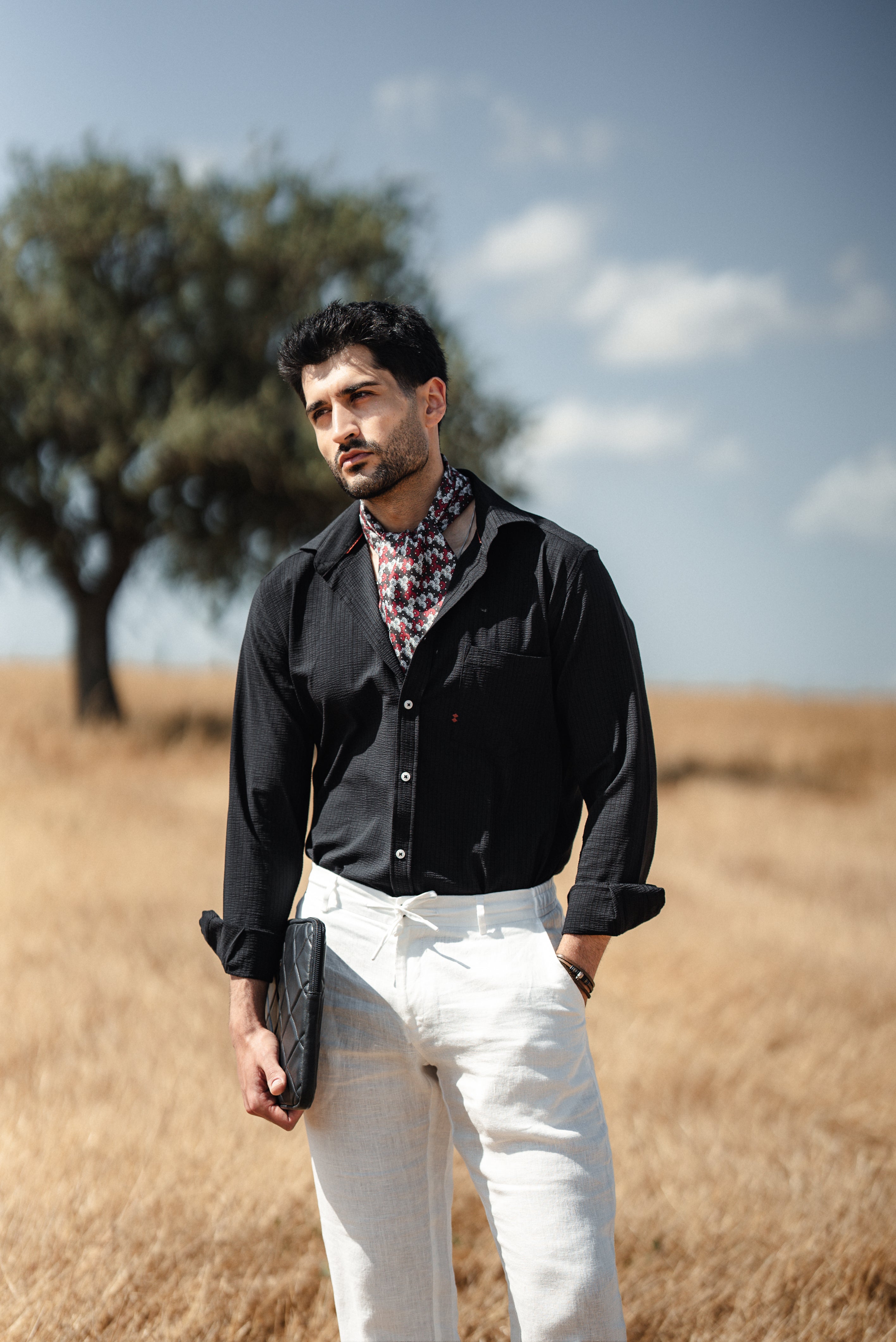 Men's Black Linen Shirt