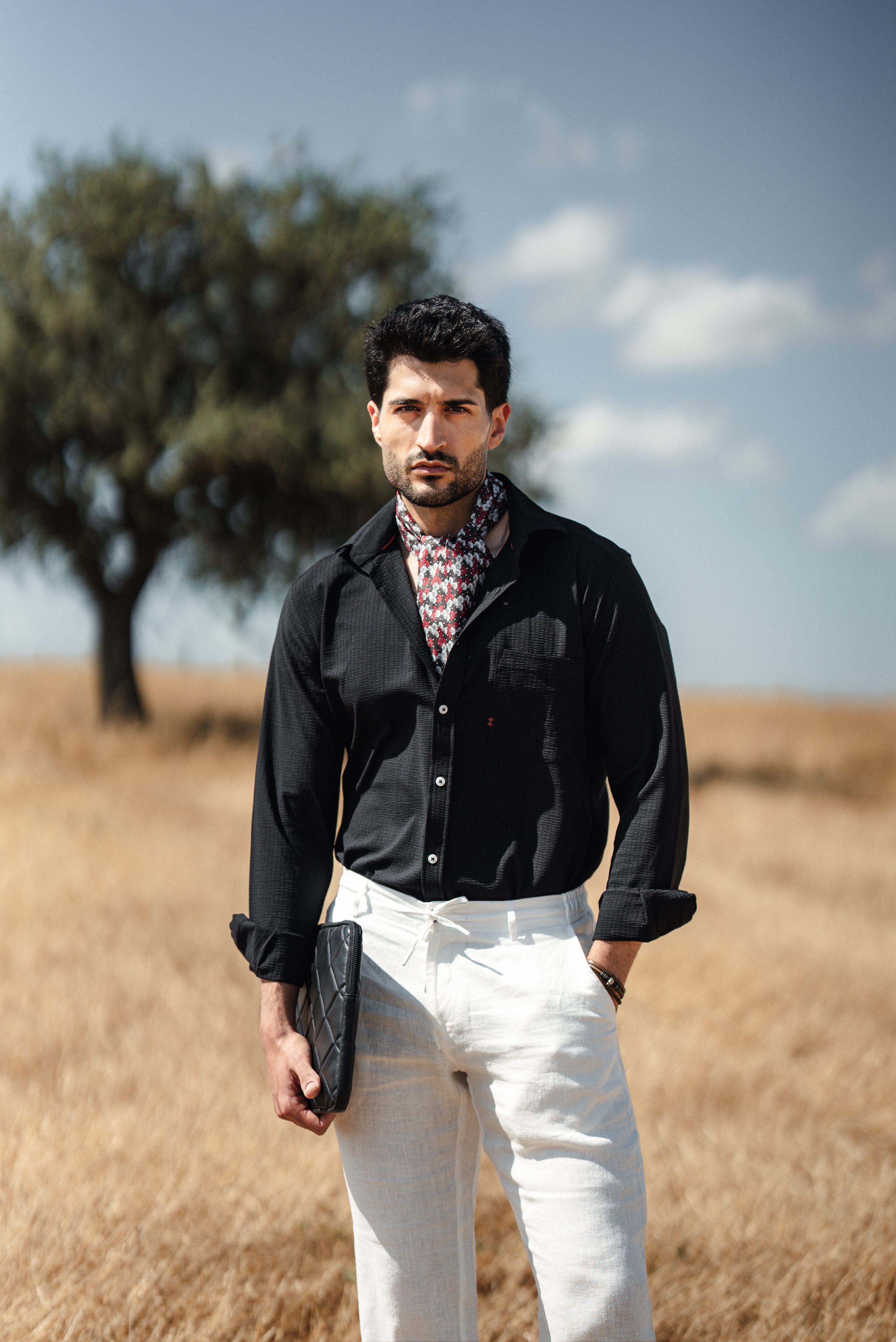 Men's Black Linen Shirt