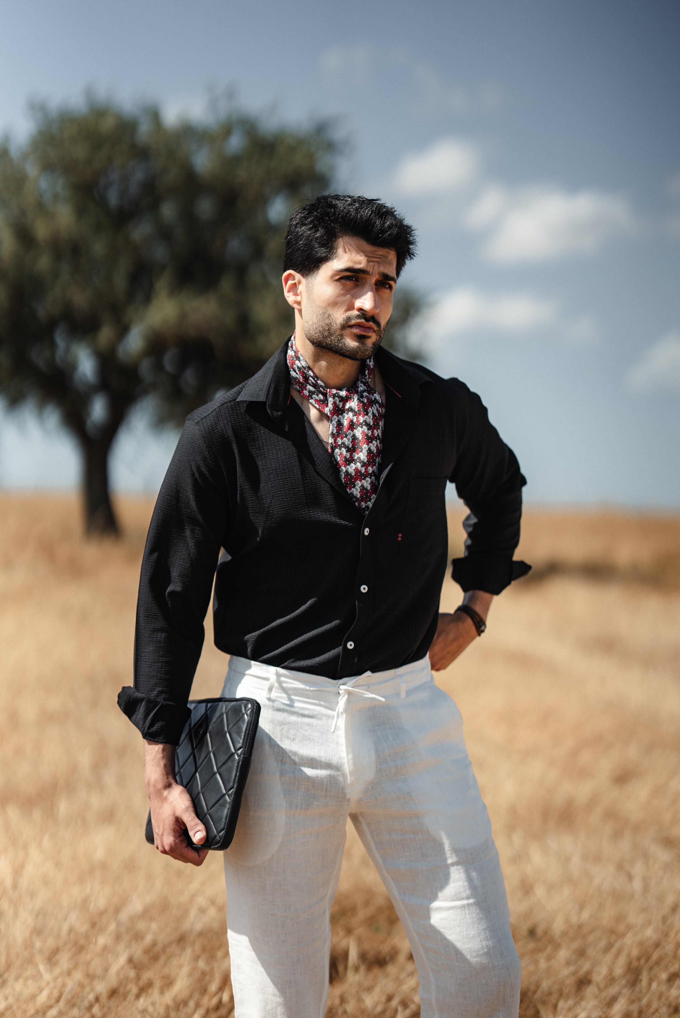 Men's Black Linen Shirt