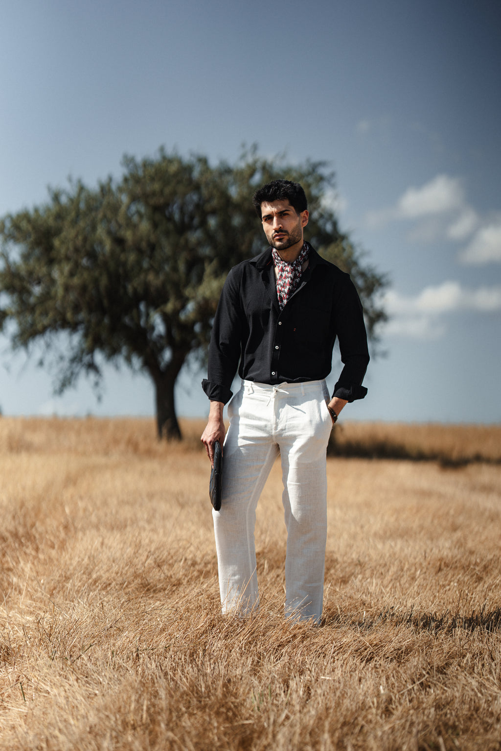 Men's Black Linen Shirt