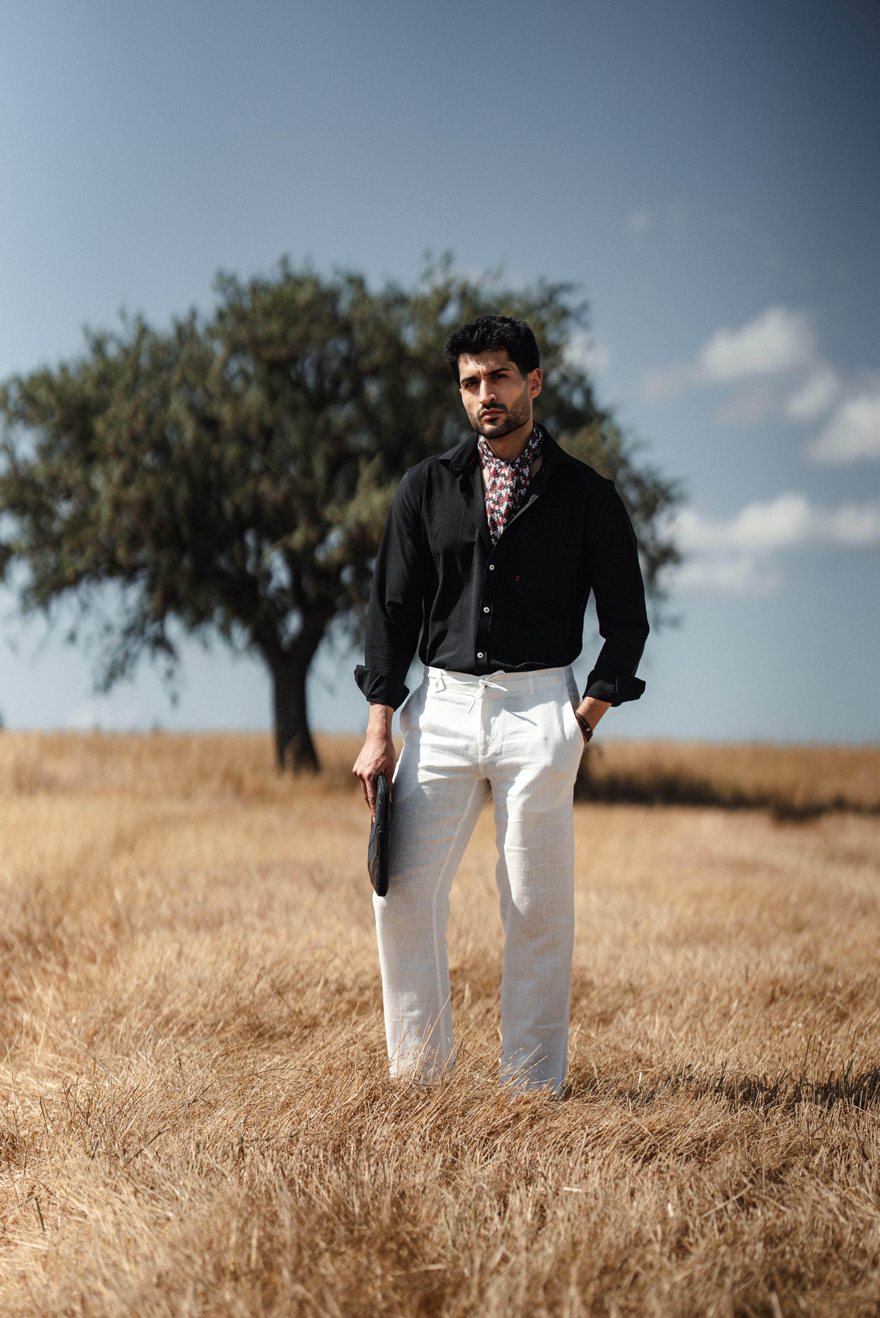 Men's Black Linen Shirt