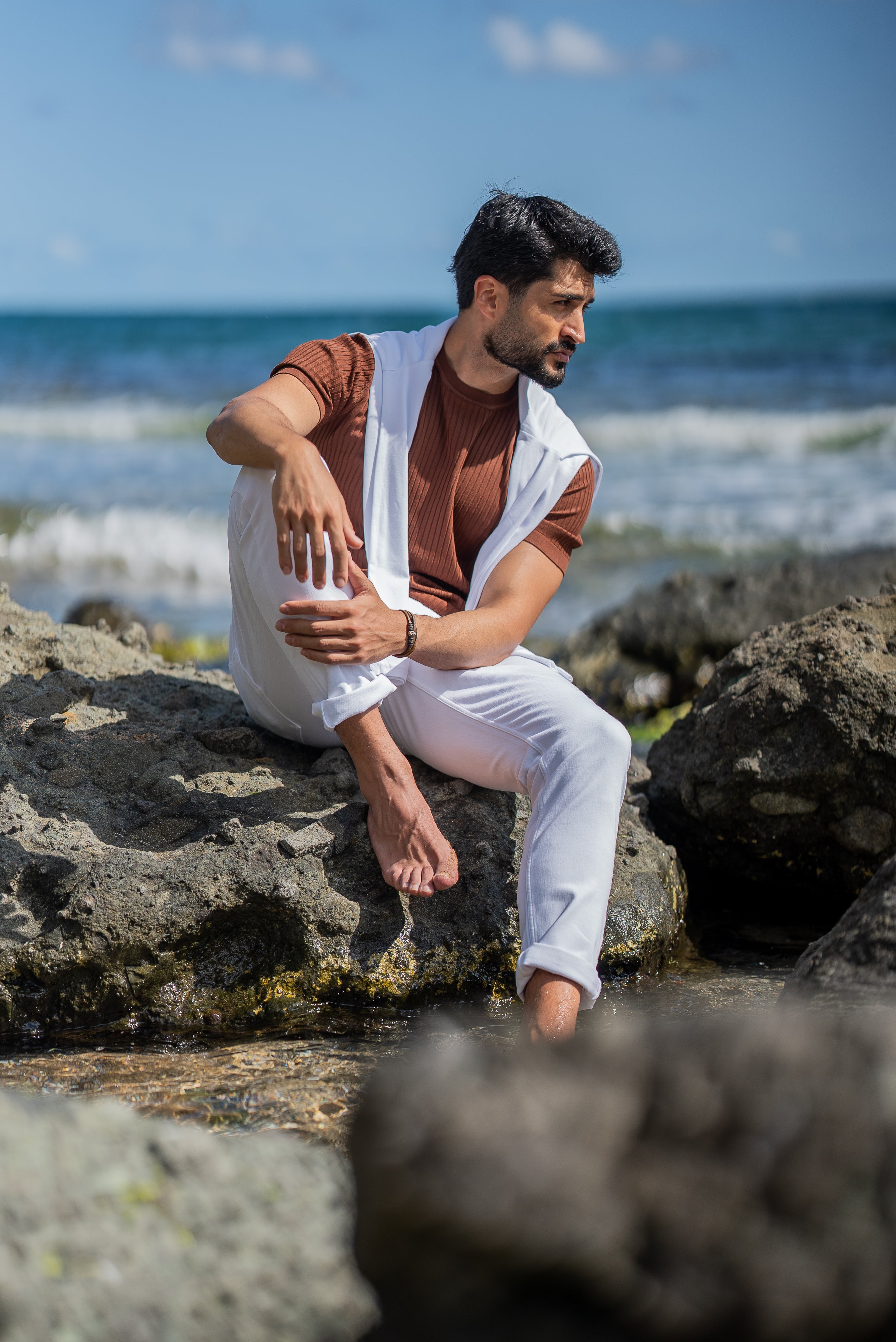 Men's Tile Polo Knit T-shirt