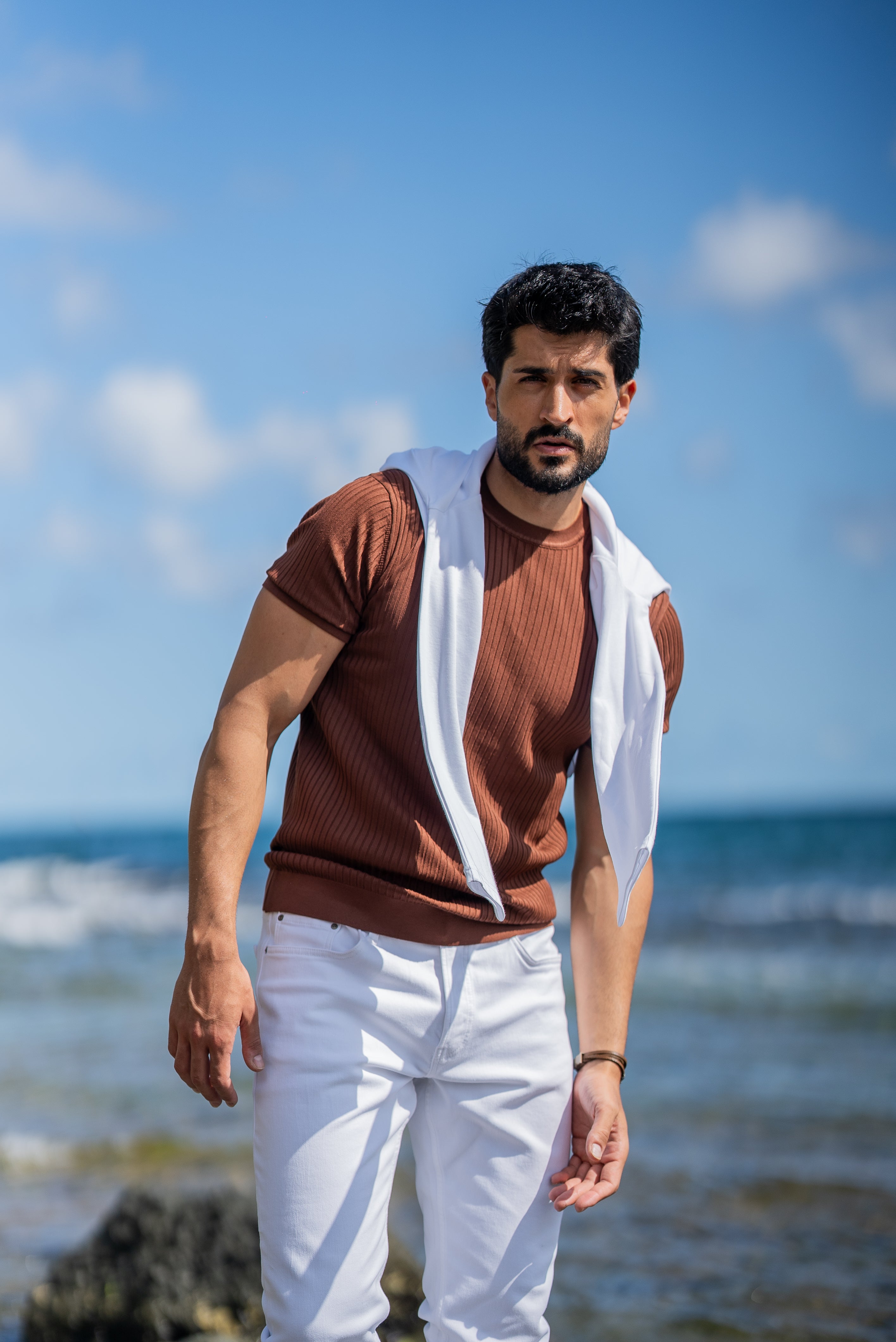 Men's Tile Polo Knit T-shirt