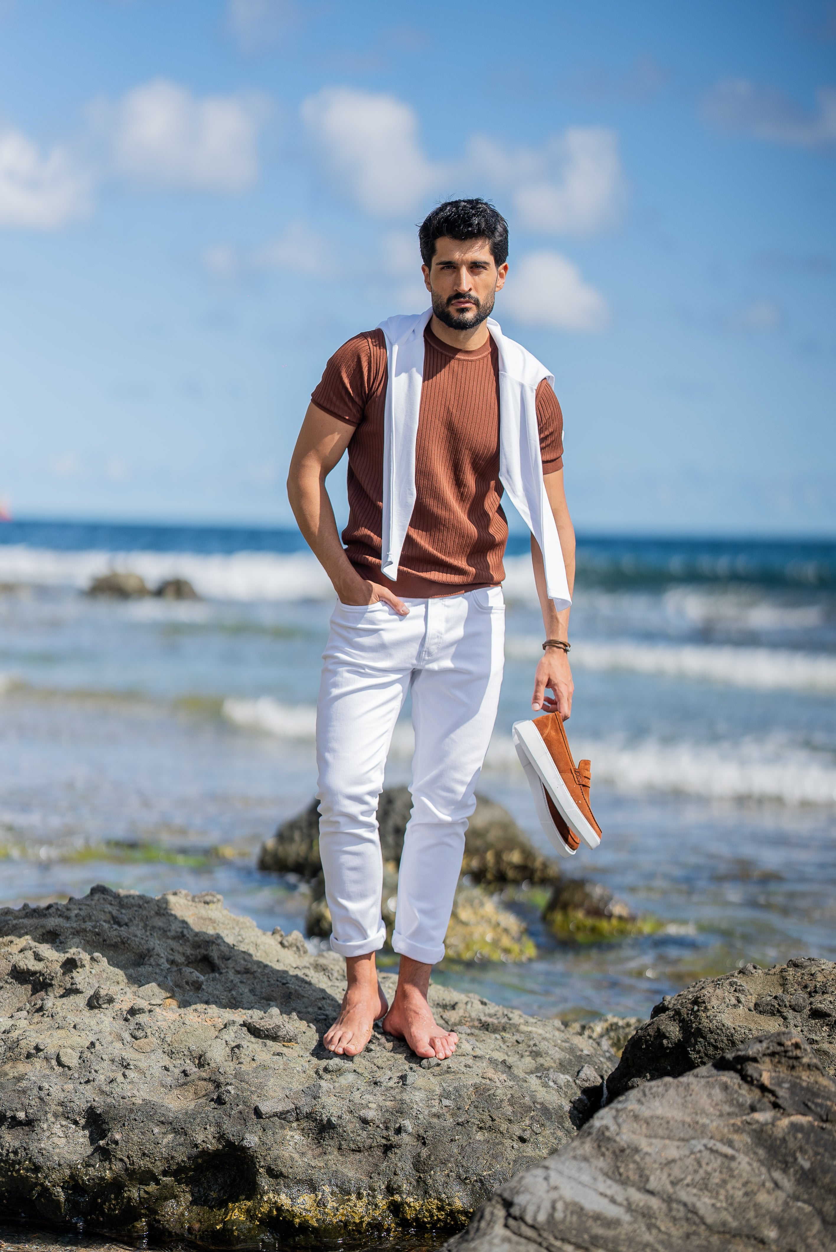 Men's Tile Polo Knit T-shirt