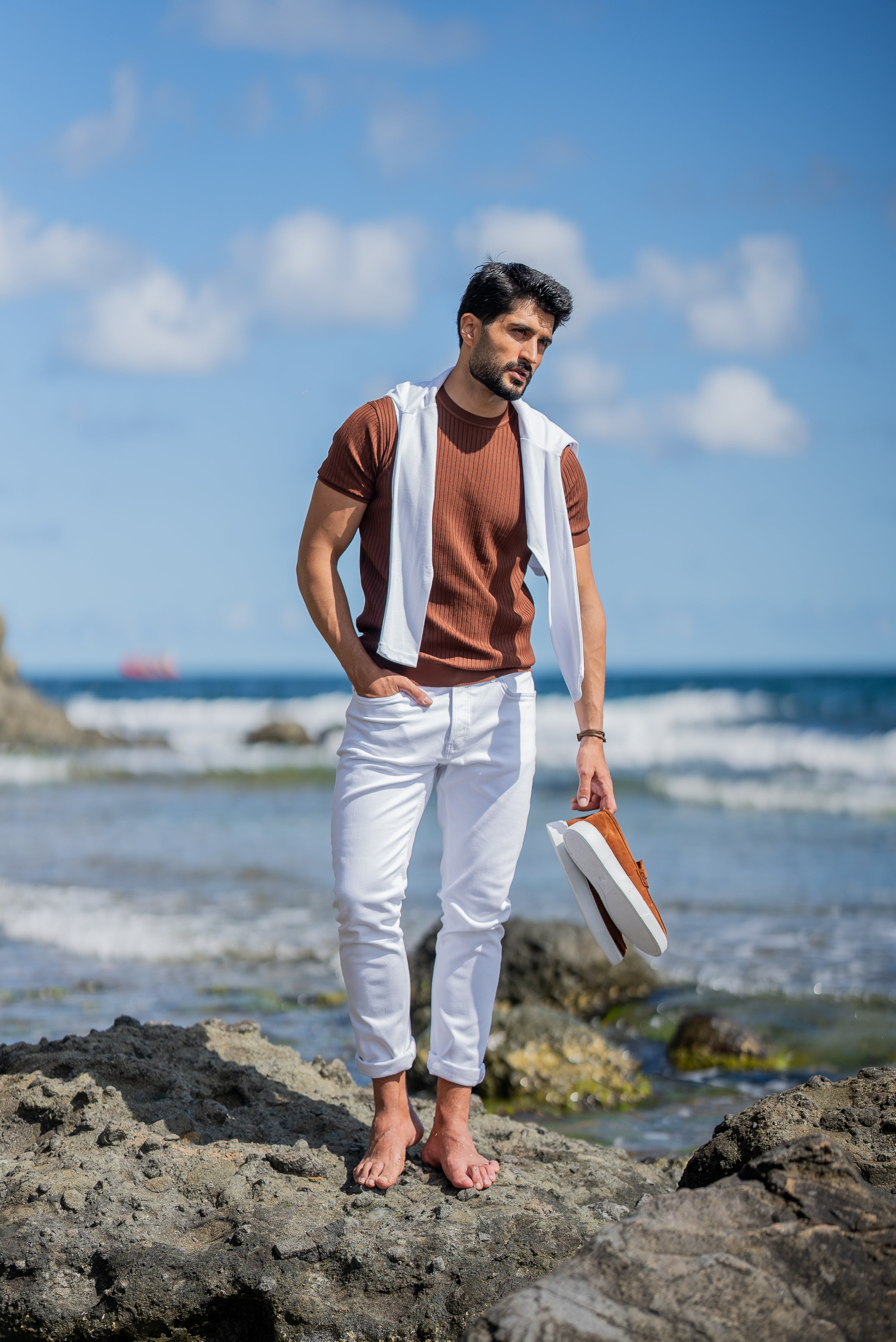 Men's Tile Polo Knit T-shirt