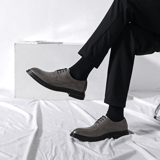 Summer British Phoenix Formal Business Suit Shoes Black Interior Height Increase