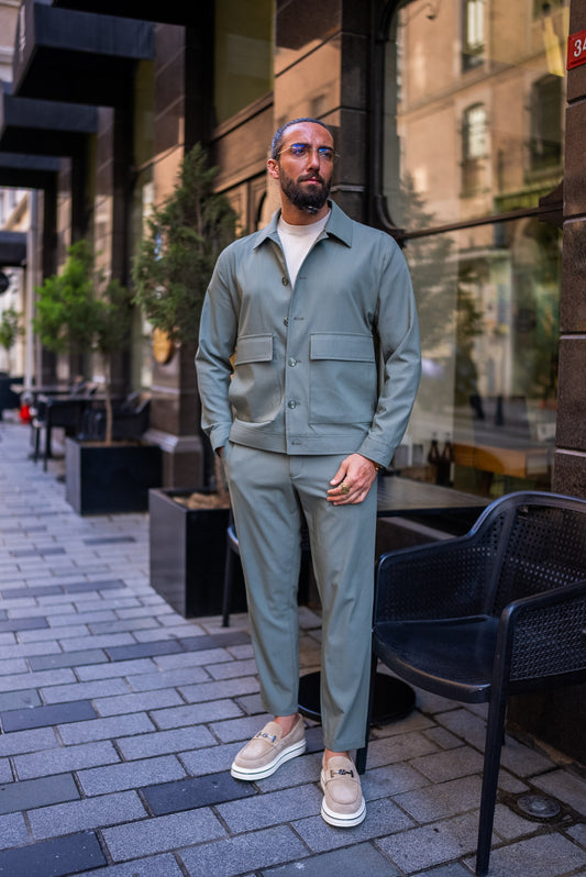 Men's Sage Green Suit Set