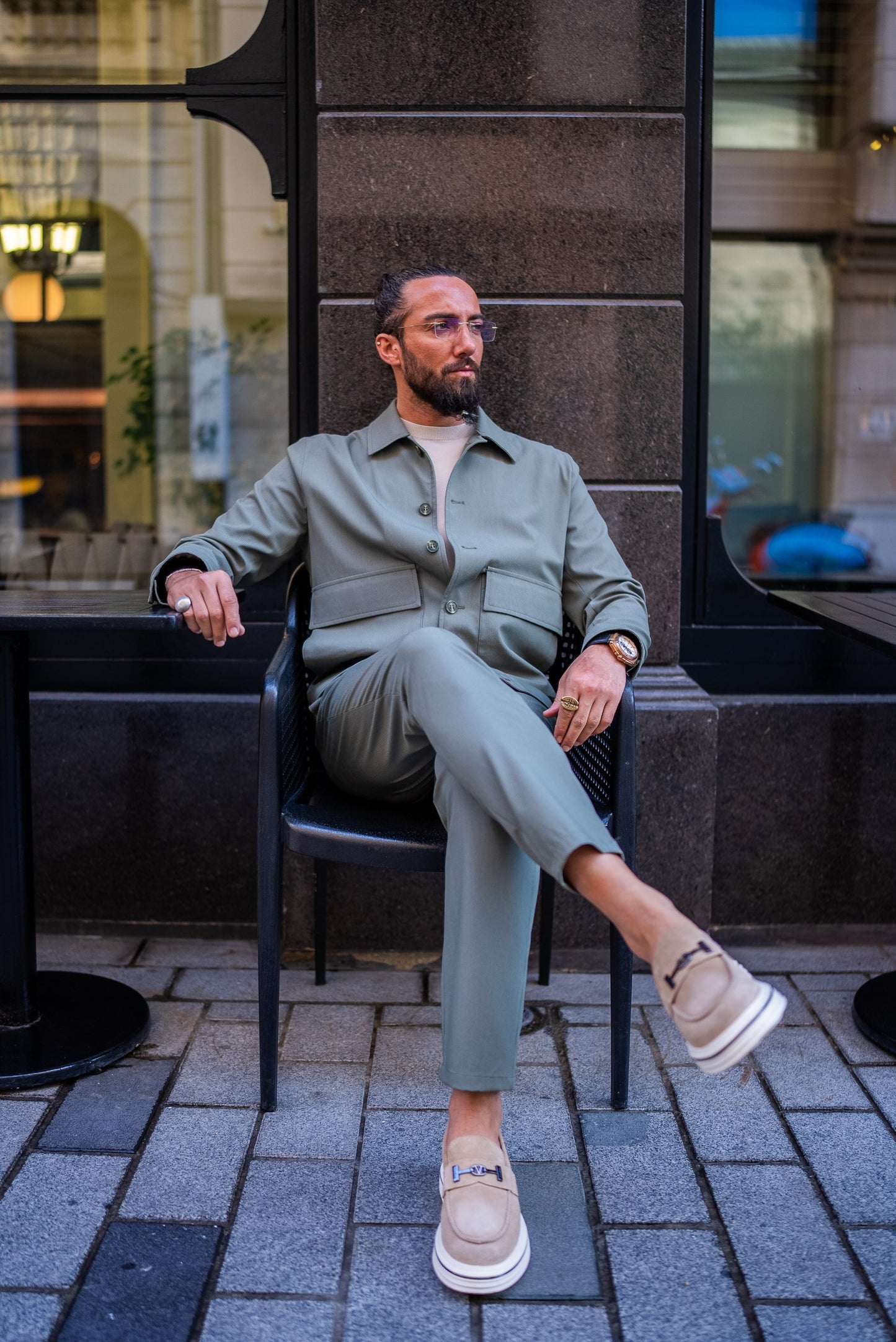 Men's Sage Green Suit Set