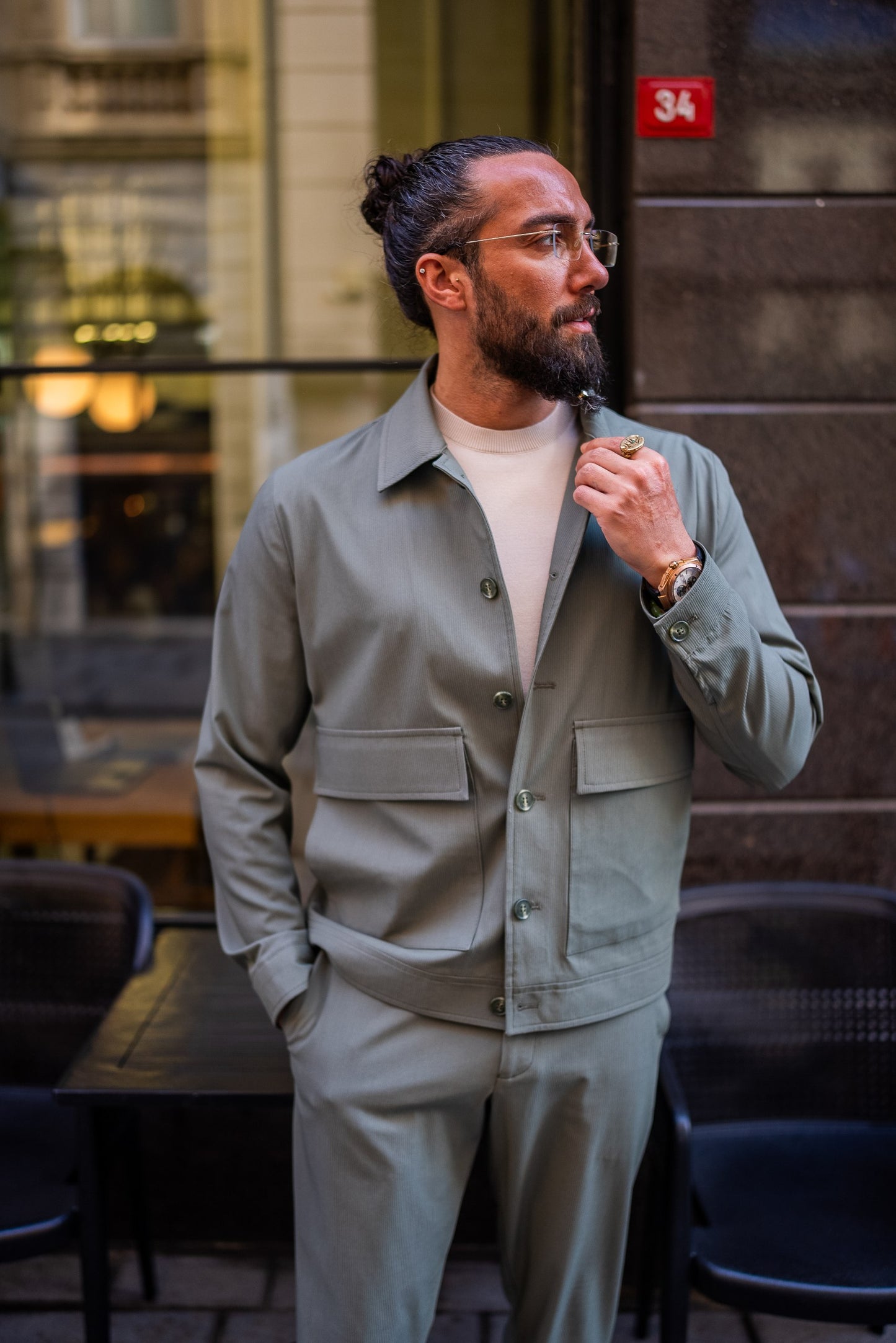 Men's Sage Green Suit Set