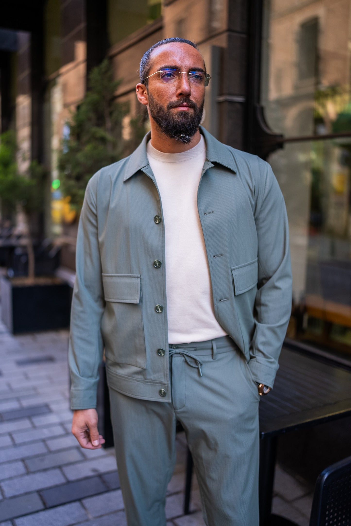 Men's Sage Green Suit Set